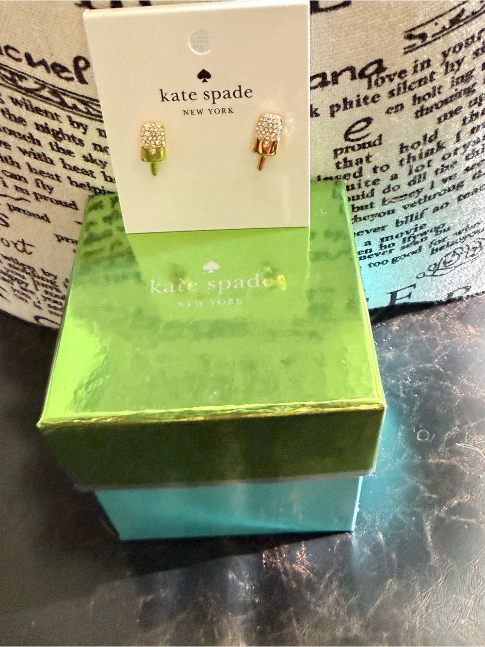 kate spade Gold Crystal Popsicle Earrings